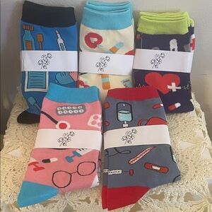 Nurse Colorful Patterned Socks Set